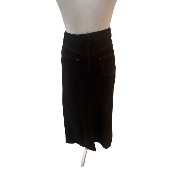 Medane Fashion stretch denim long pencil skirt flocked front design size 26 - Picture 7 of 11